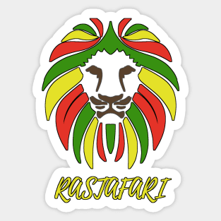 Reggae Rastafari lion with small text Sticker